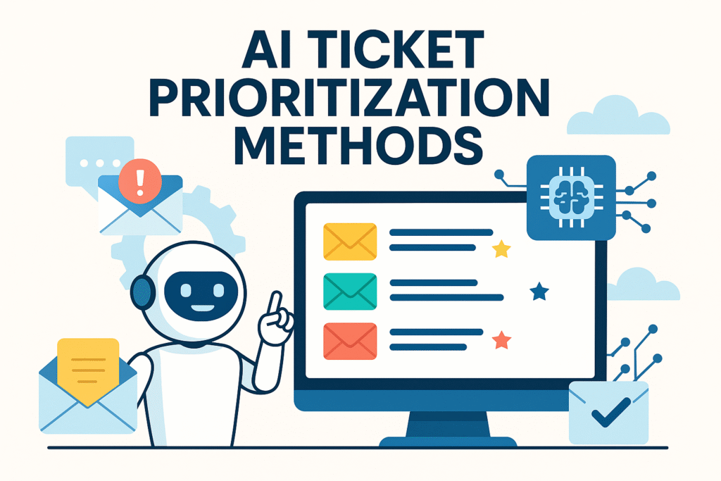 AI ticket prioritization methods dashboard illustration