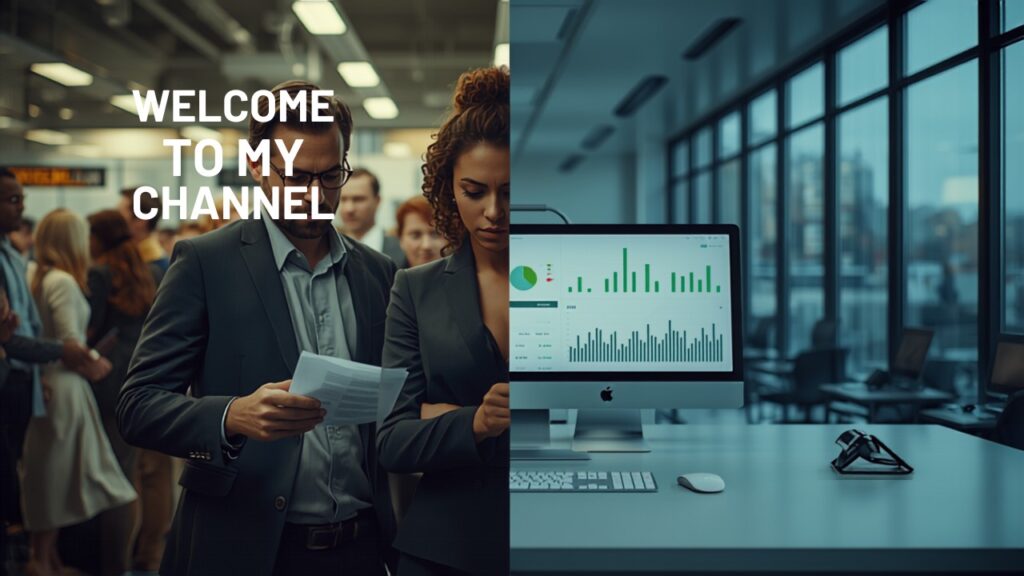 Split scene of a chaotic office ticket queue versus a calm automated support dashboard